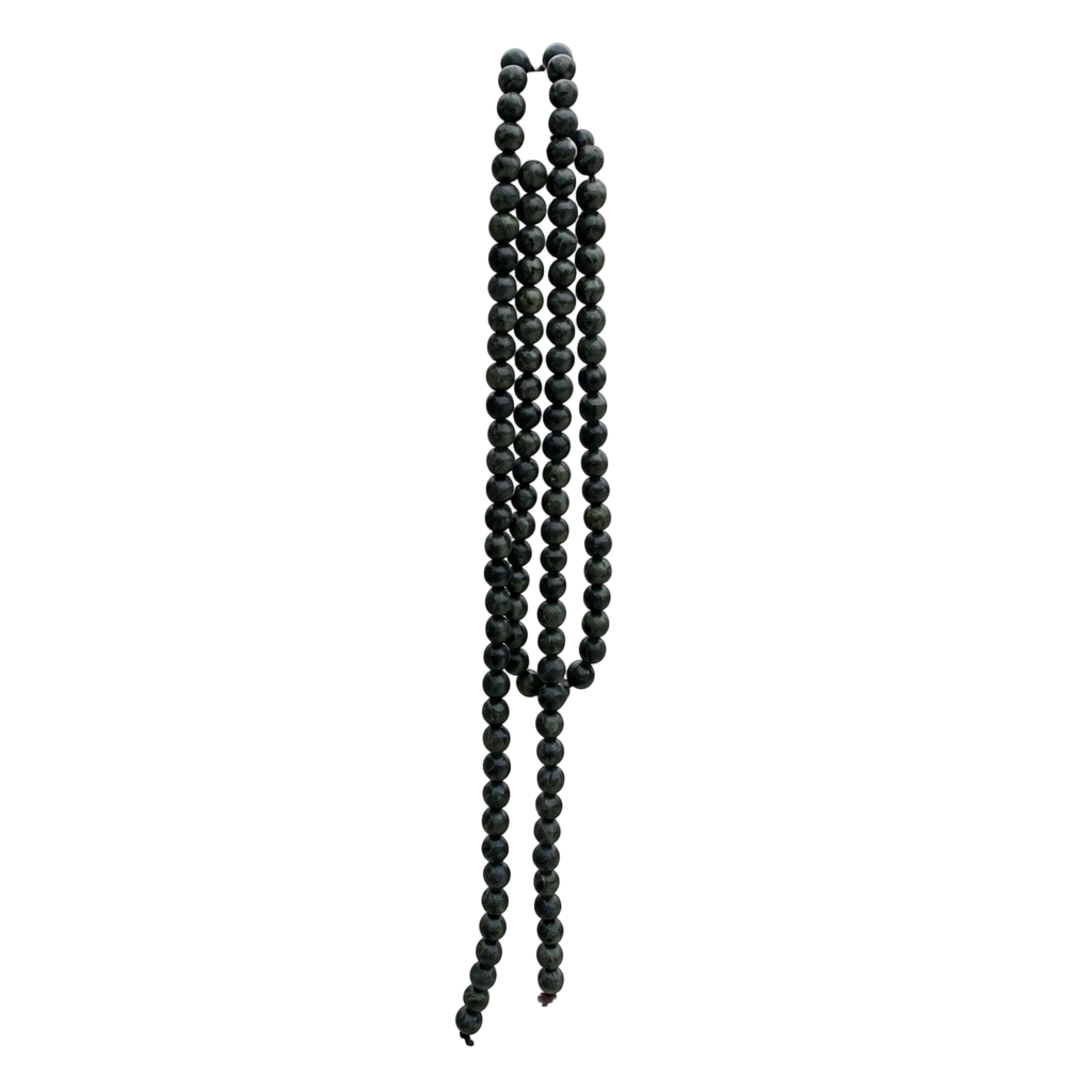 Natural Meteorite Prayer Beads Necklace
