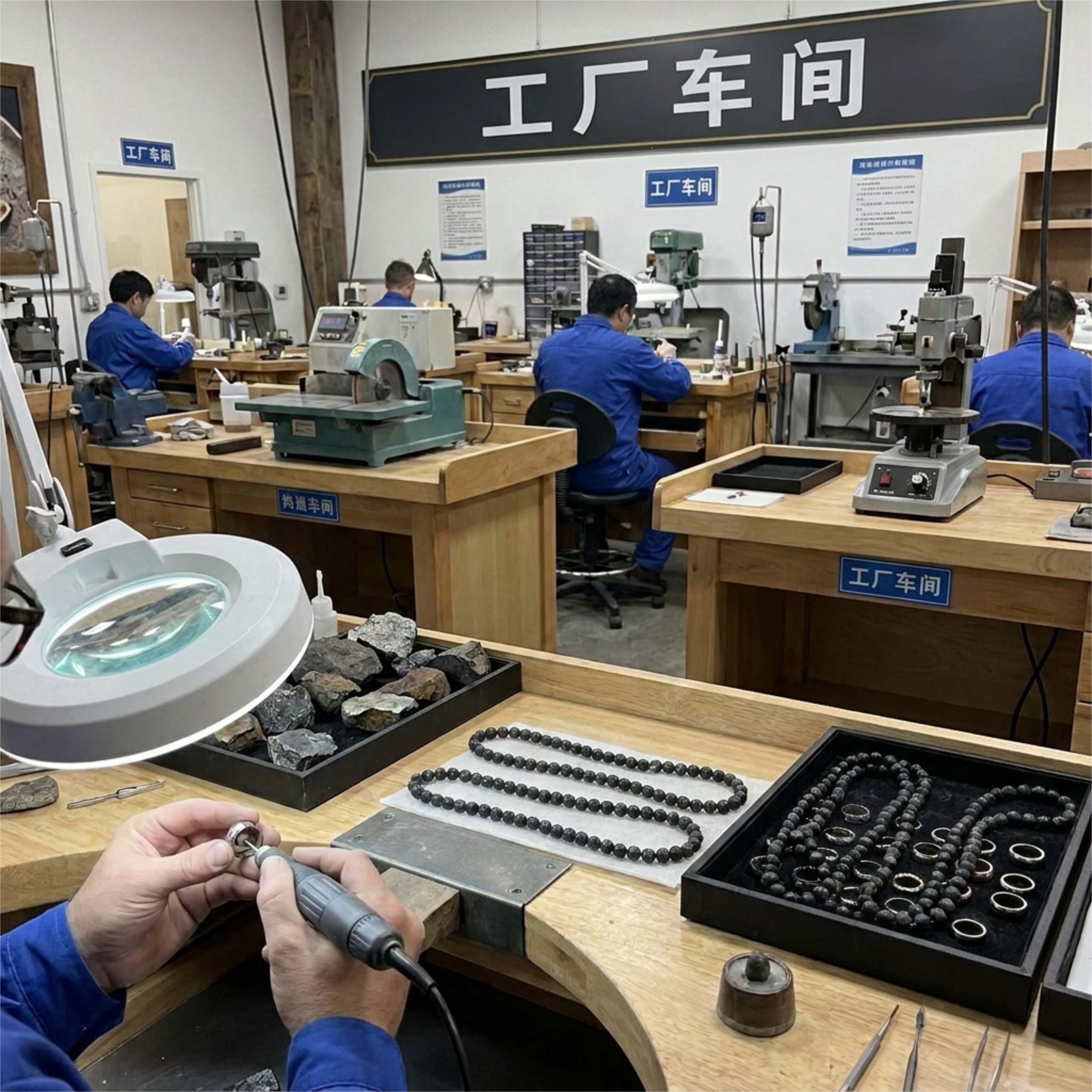 SomnaStone jewelry factory workshop